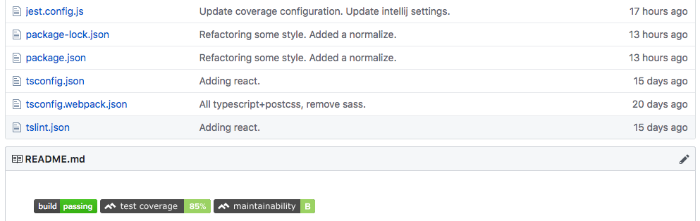 Test coverage badges in GitHub README