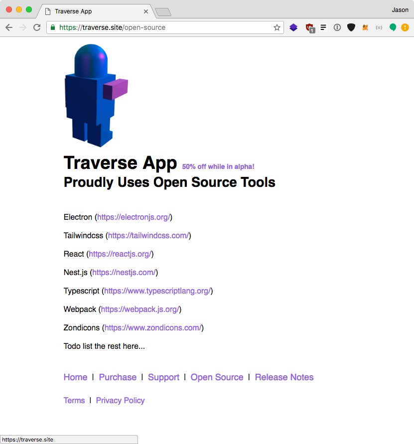 Traverse website open source tools